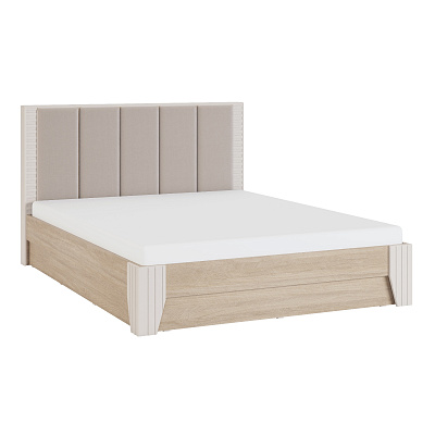 Кровать Беатрис 02.3 с мягкой спинкой и ПМ 1,8 (1800х2000) (Палермо/PRIMA light beige), ALICIA